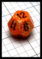 Dice : Dice - 12D - Chessex Orange and Cream Speckle with Black Numerals - POD Aug 2015